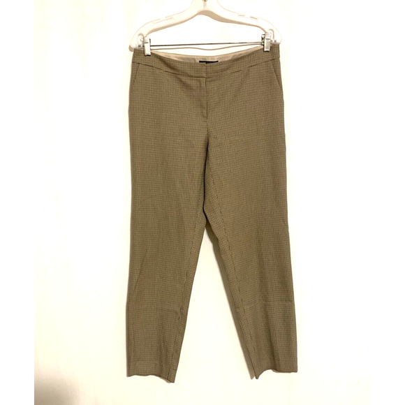 Lafayette 148 Womens Pants Trousers 6 Houndstooth Manhattan Wool Blend